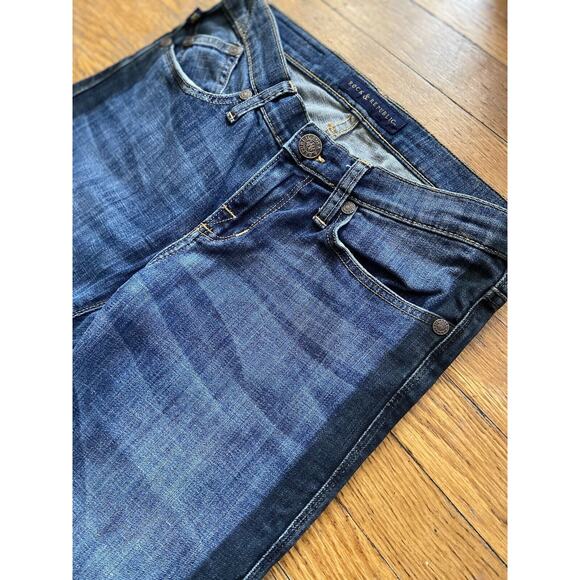 ROCK & REPUBLIC ‘Berlin’ Striped Seam Distressed Jeans sz 6 (w30) - Picture 2 of 12